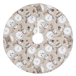 Niedlich Snowmen Fleece Baumrock Weihnachtsbaumdecke