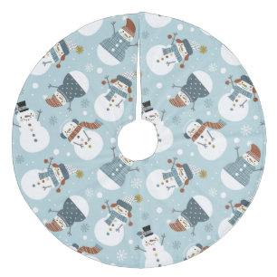 Niedlich Snowmen Fleece Baumrock Weihnachtsbaumdecke
