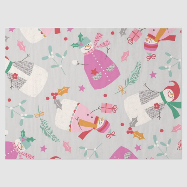 Niedlich Snowmen Seidenpapier (Vorderseite)