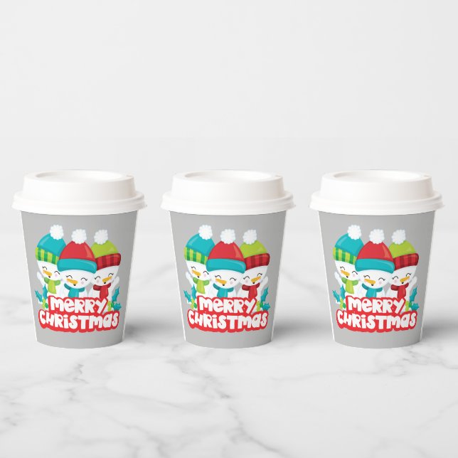 Niedlich Snowmen Trio Holiday Pappbecher (Multi)