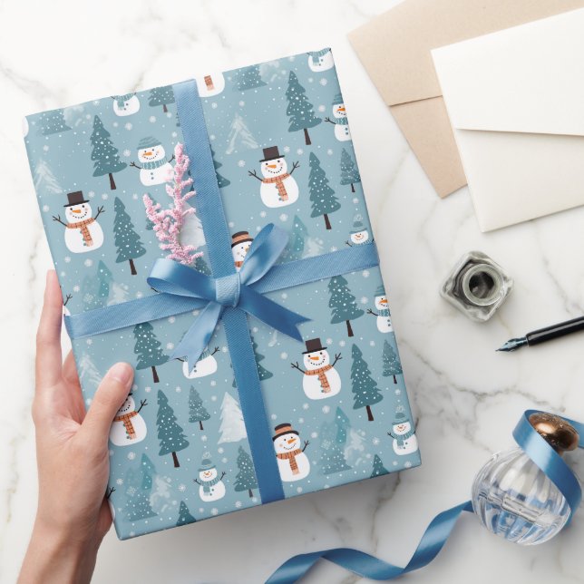 Niedlich Snowmen Winter Geschenkpapier (Schenken)