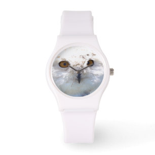 Niedlich Snowy Owl Eyes Foto Armbanduhr
