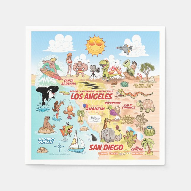 Niedlich SoCal Serviette (Vorderseite)