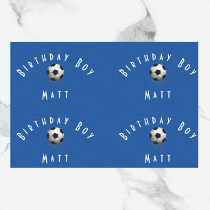Niedlich Soccer Geburtstag Junge Blau und Weiß Seidenpapier