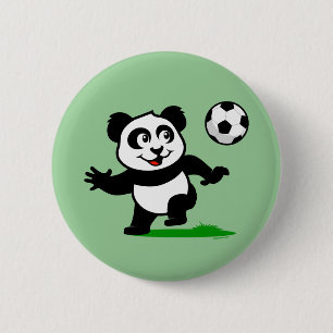 Niedlich Soccer Panda Button