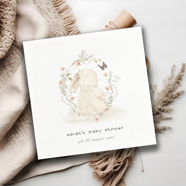 Niedlich Soft Baby Mum Bunny Floral Wreath Baby Du Serviette (Von Creator hochgeladen)