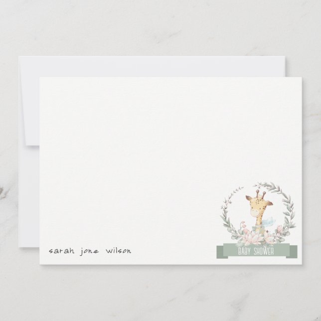 Niedlich Soft Safari Giraffe Blumengarnitur Kinder Mitteilungskarte (Vorderseite)