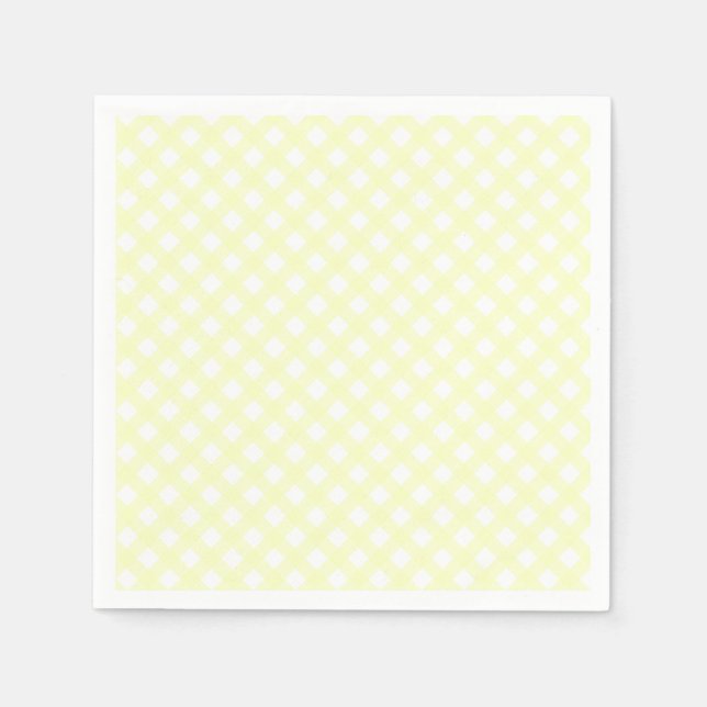 Niedlich Soft Yellow Gingham Pattern Serviette (Vorderseite)
