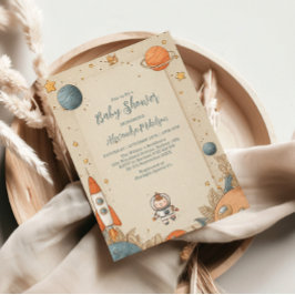 Niedlich Space Adventure Baby Dusche Einladung