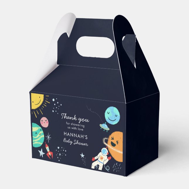Niedlich Space Thema Kinderdusche Geschenkschachtel (Vorderseite)