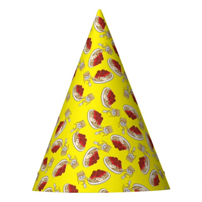 Niedlich Spaghetti Kindergeburtstag Party Kawaii Partyhütchen (Vorderseite)