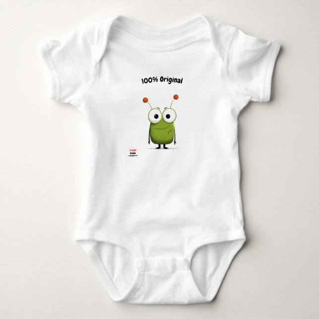 Niedlich & Spaß für Naturfreunde - Grüne Alien Baby Strampler (Vorderseite)
