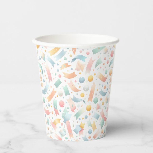 Niedlich Spaß Kinder Confetti Farbenfrohe Pastel G Pappbecher (Vorderseite)