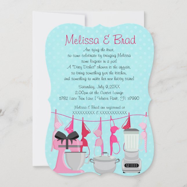 Niedlich Spaß Küche Lingerie Bridal Dusche Einladu Einladung (Vorderseite)