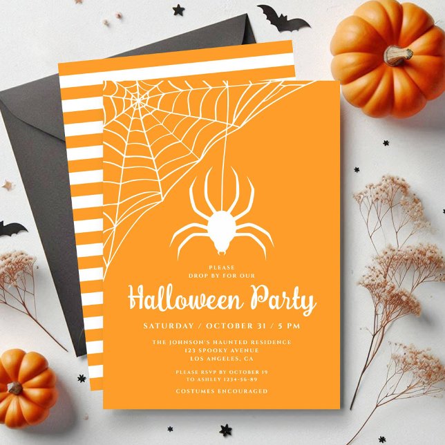 Niedlich Spider Halloween-Party Einladung (Cute Spider Halloween Party Invitation)