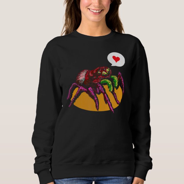 Niedlich Spider Heart Spiders Web Cobweb Arachnoph Sweatshirt (Vorderseite)