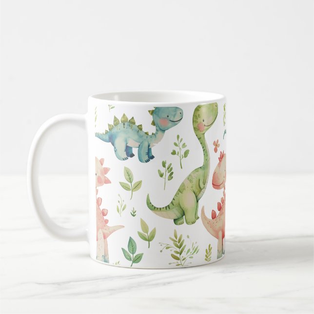 Niedlich spielende Dinosaurier Kaffeetasse (Links)