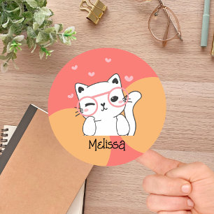 Niedlich spielerischer lieblicher Chat-Name Etiketten