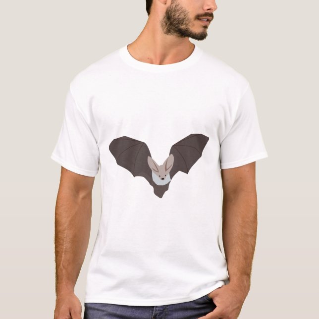 Niedlich Spooky Bat Illustration T-Shirt (Vorderseite)