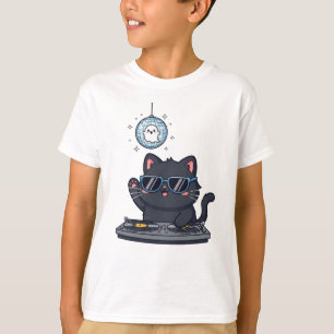 Niedlich Spooky Black Cat und DJ Meowgic T-Shirt