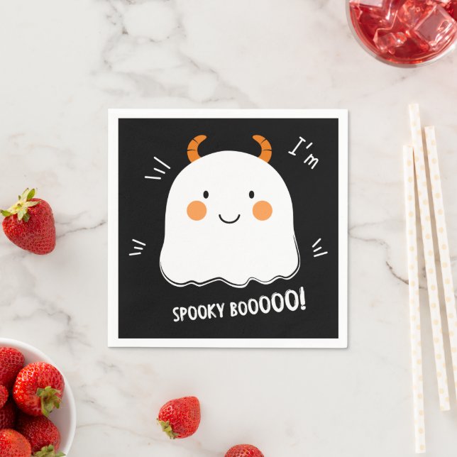 Niedlich Spooky Boo Demon Ghost Serviette (Beispiel)