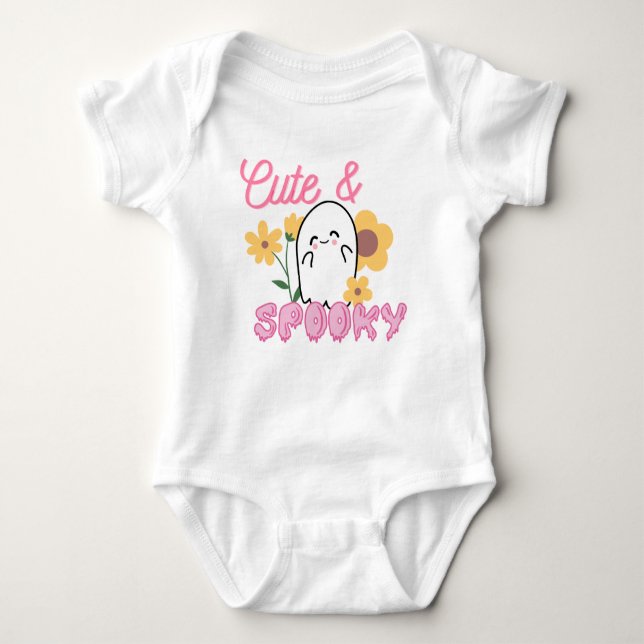 Niedlich & Spooky Ghost Baby Strampler (Vorderseite)