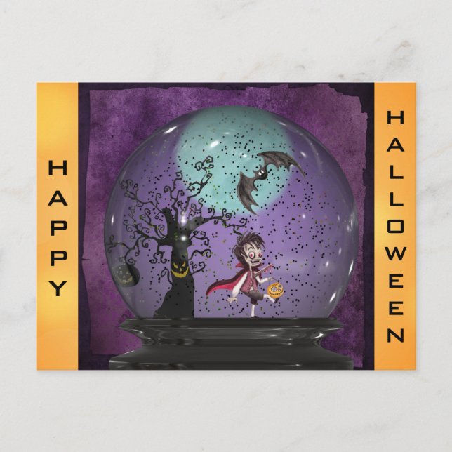Niedlich Spooky Gothic Vampire Halloween Postkarte (Vorderseite)