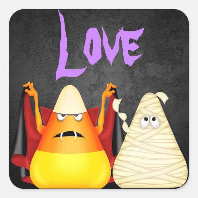 Niedlich Spooky Halloween Candy Corn LIEBE Sticker (Vorderseite)