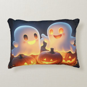 Niedlich Spooky Halloween Cartoon Ghosts Glows Pum Dekokissen