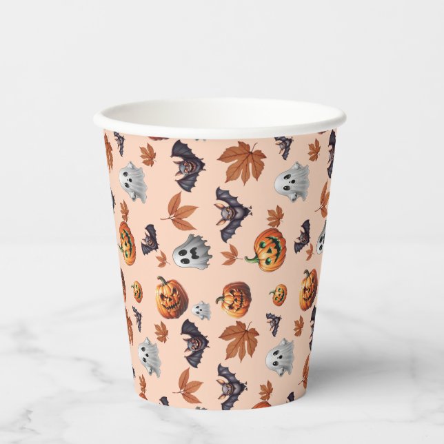 Niedlich Spooky Halloween Fall Pappbecher (Vorderseite)