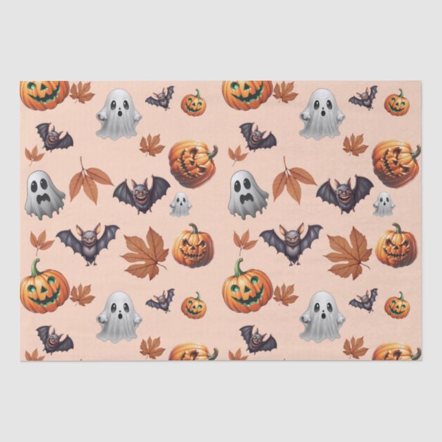Niedlich Spooky Halloween Fall Seidenpapier (Vorderseite)