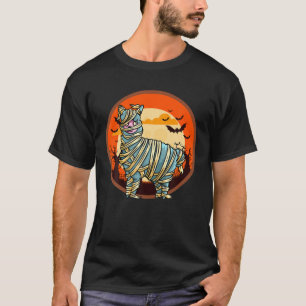 Niedlich Spooky Halloween Mummy Alpaca Kostüm Llam T-Shirt