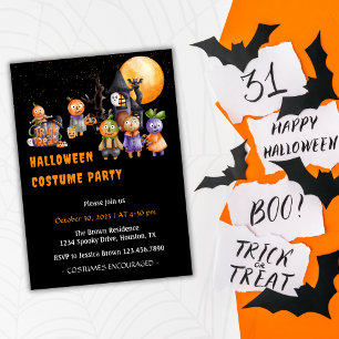 Niedlich Spooky Kids Kostüm Halloween-Party Einladung