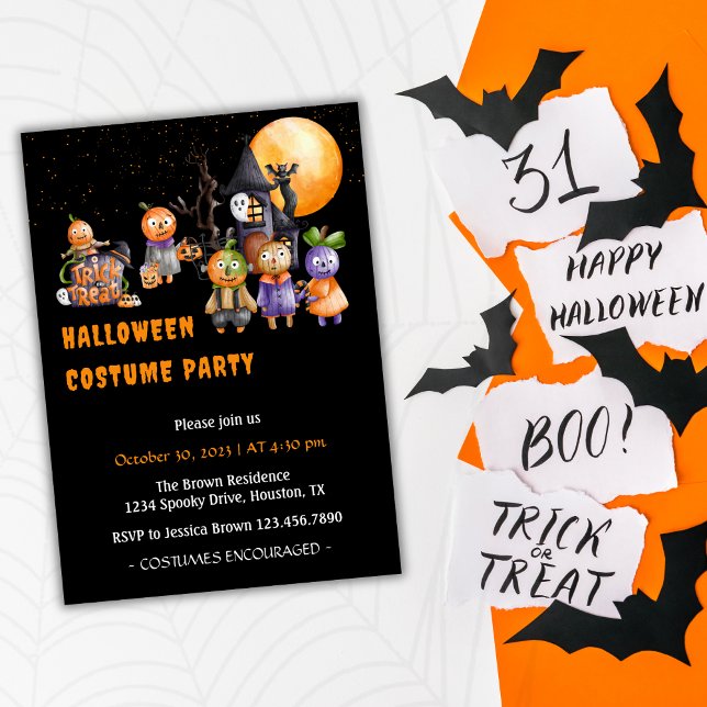 Niedlich Spooky Kids Kostüm Halloween-Party Einladung (Von Creator hochgeladen)