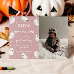 Niedlich Spooky One Halloween Girl 1. Geburtstag F Einladung