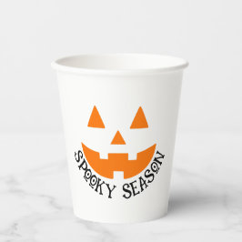 Niedlich Spooky Season Pumpkin Face Halloween Pappbecher