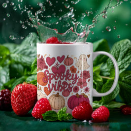 Niedlich Spooky Vibes Hearts Pumpkin Design Kaffeetasse