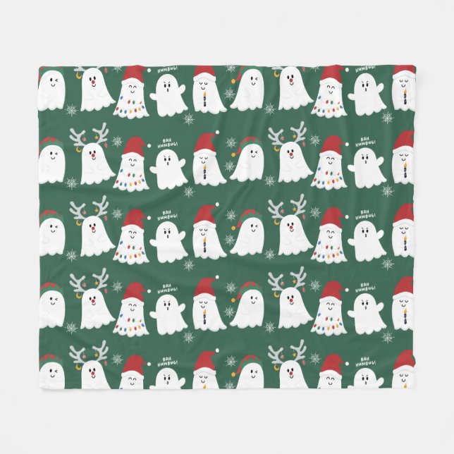 Niedlich Spooky Weihnachtsgeister Fleece Blanket (Vorderseite (Horizontal))