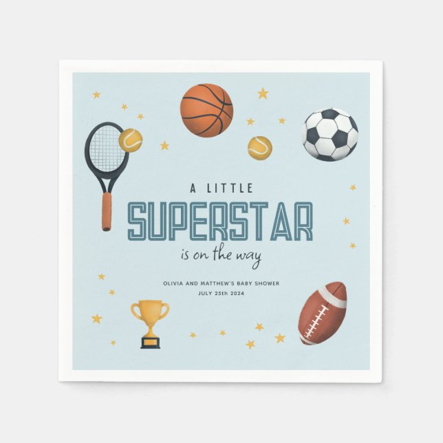 Niedlich-Sport-Superstar Boys Kinderdusche Serviette (Vorderseite)