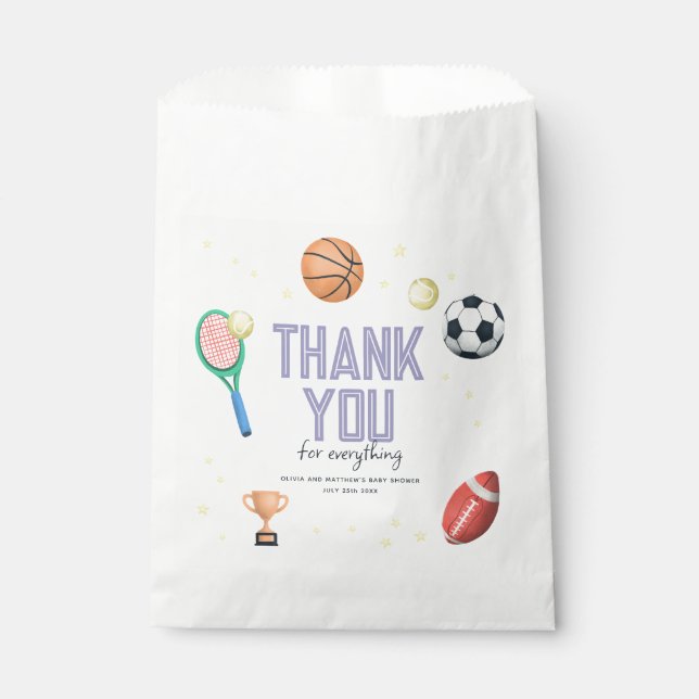 Niedlich Sports Superstar Girls Babydusche Geschenktütchen (Vorderseite)