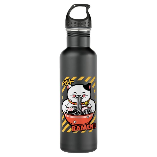 Niedlich Spread Liebe Lucky Cat aus Japan essen Ra Edelstahlflasche (Vorderseite)