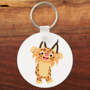 Niedlich Spunky Cartoon Bobcat Schlüsselanhänger