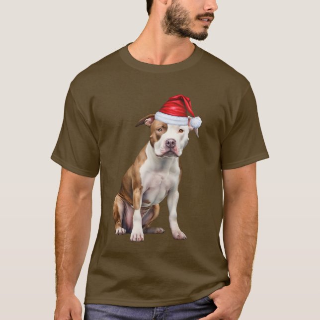 Niedlich Staffordshire Dog Lover Weihnachten T-Shirt (Vorderseite)