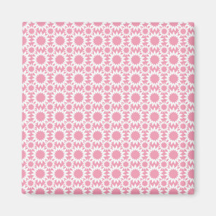 Niedlich Star Blume Muster Rosa und Weiß Magnet