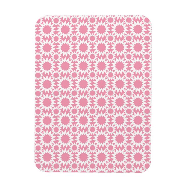 Niedlich Star Blume Muster Rosa und Weiß Magnet (Vertikal)