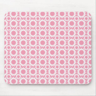 Niedlich Star Blume Muster Rosa und Weiß Mousepad