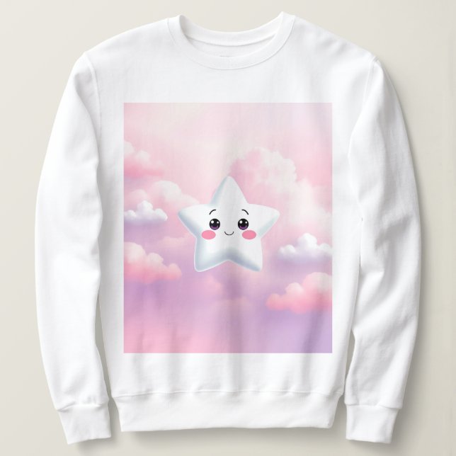 Niedlich Star Lavender Pink Sky Sweatshirt (Design vorne)