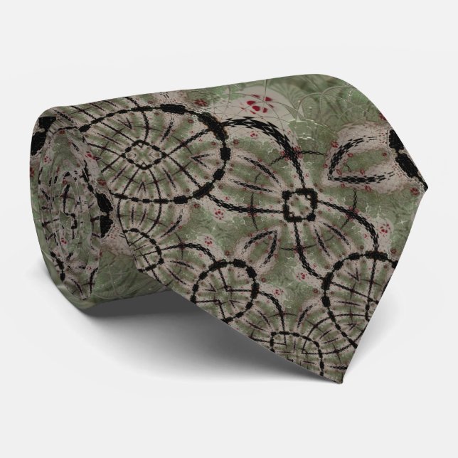 Niedlich Stars Sage Black Red Green Tree Neck Tie Krawatte (Gerollt)