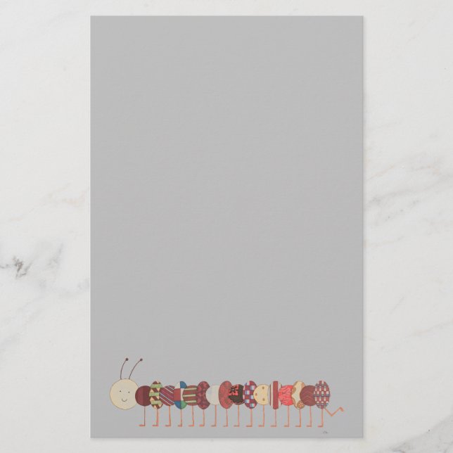 Niedlich Stationery-Raupe #2-Personalize It! Sta Briefpapier (Vorderseite)