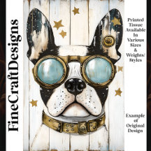 Niedlich Steampunk Boston Terrier Dog K6 Decoupage